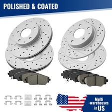 Front Rear Brake Disc Rotors Ceramic Pads For Mazda 3 Sport 2014 2015 2016-2018