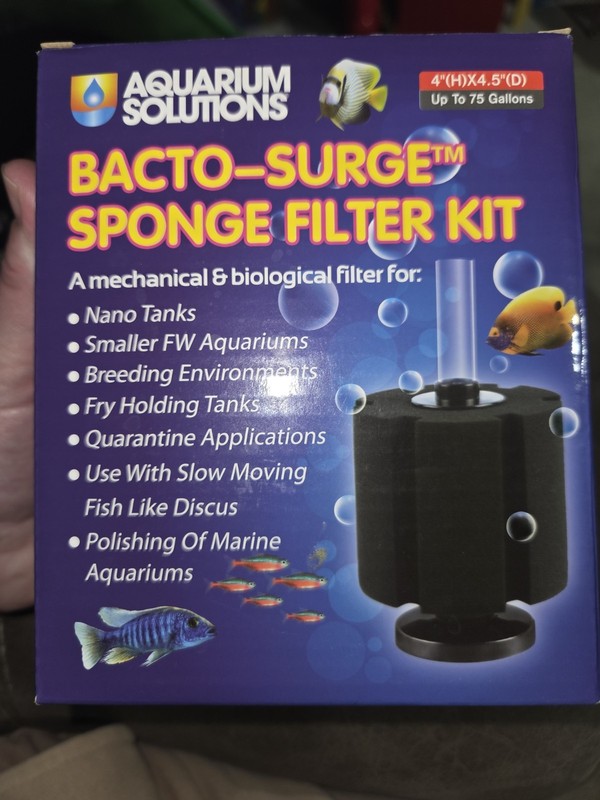 Aquarium Solutions Bacto-Surge Sponge Filter Kit Internal Up to 75 Gallons
