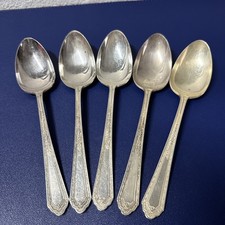 Vtg Holmes Edwards Silver Plate Romance 1925 Inlaid Flatware 5 Tablespoons