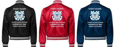 USCG*COAST GUARD STATION HUMBOLDT BAY* CA *SATIN JACKET *USCG OFFICIAL LICENSE