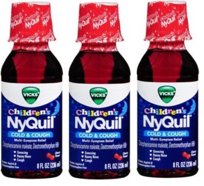 Vicks NyQuil Children's Cold & Cough 8 Fl Oz X ***3 Packs***