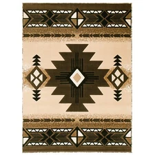 YHSF South West Native American Area Rug C318 - Easy Clean, Thick, Soft, Durable