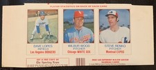 1975 HOSTESS 3 CARD PANEL DAVE LOPES/WILBUR WOOD/STEVE RENKO  RARE!