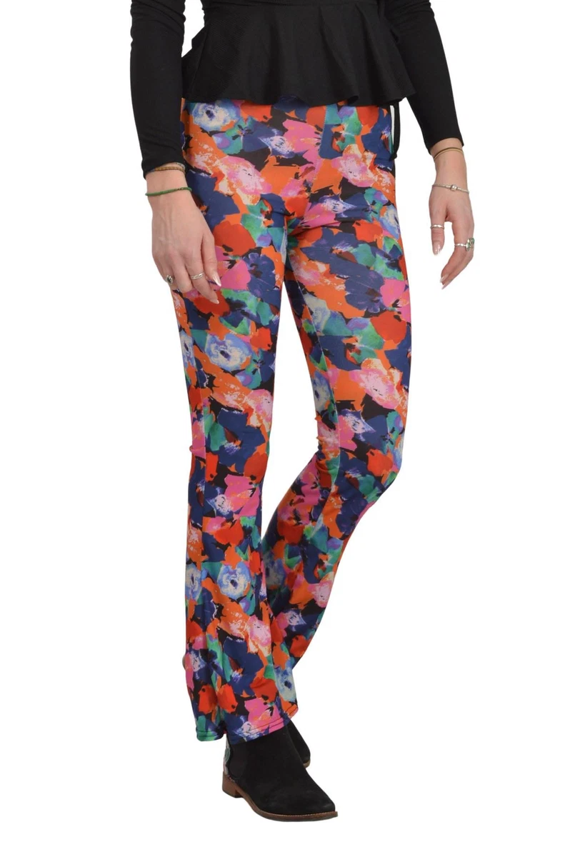 Oasis Womens Multicoloured Leggings Floral Print Wide Leg Leggings