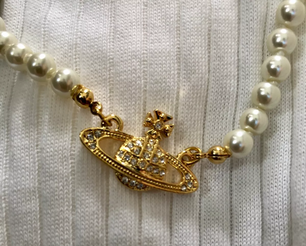 Vivienne Westwood Ladies Pearl Mini Bas Relief Bracelet - Jewellery from  Francis & Gaye Jewellers UK