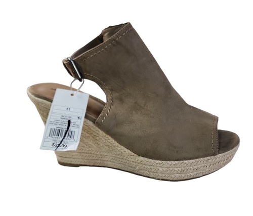 NWT Universal Thread Sandals Platform Wedge Espadrille Women's 11 Faux Suede - 第 1/8 張圖片