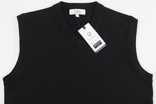Men's TURNBURY Black Merino Wool Sweater Vest Large L NEW NWT BIELLA