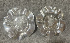 Vintage Set 2 International Silver Co Poppy Flower Plates Trinket