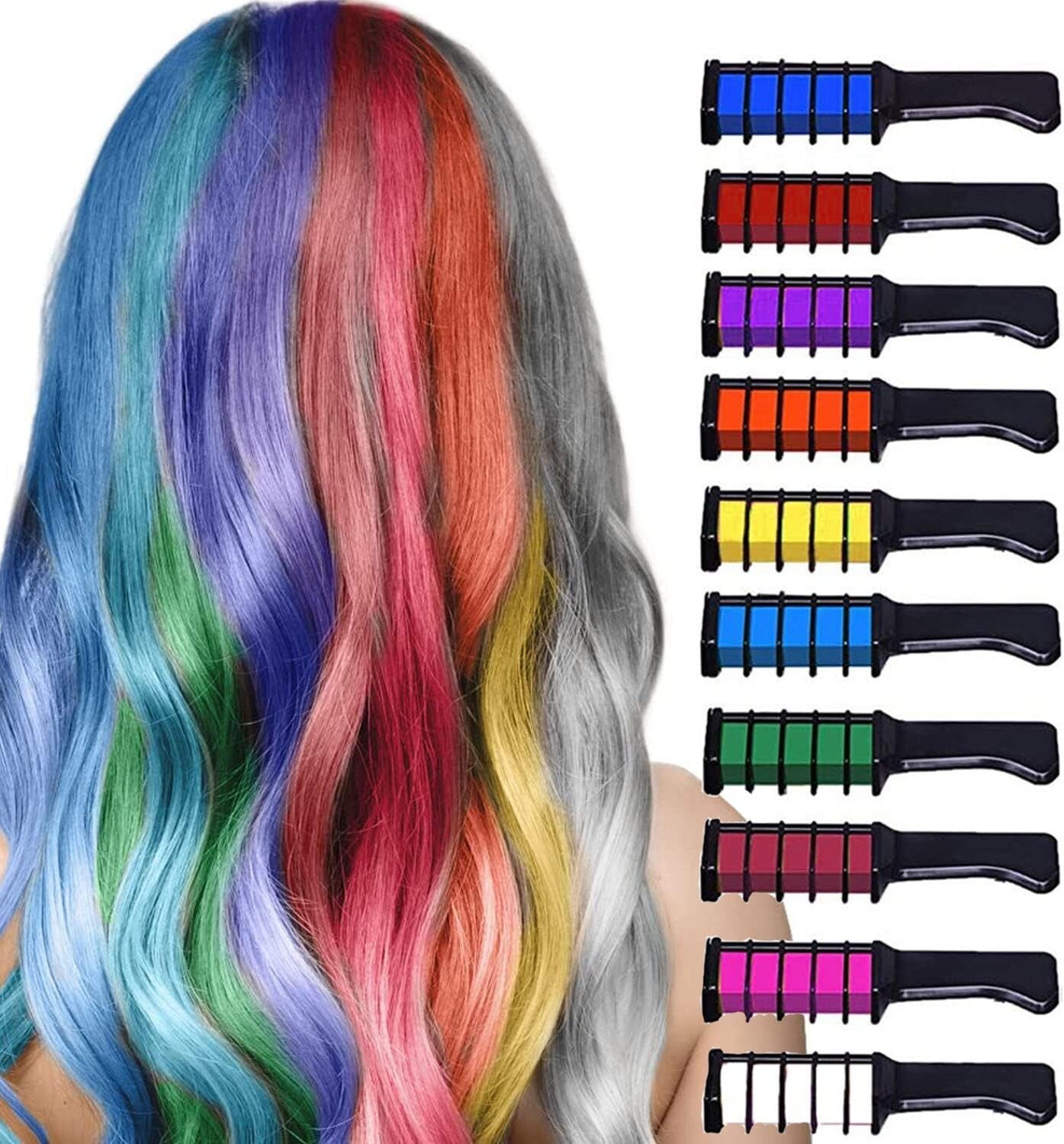 Washable Hair Chalk Temporary Hair Color Chalk Comb Set For 