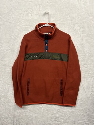Cotopaxi Jacket Men's Large Orange Fleece Pullover Snap T Pocket