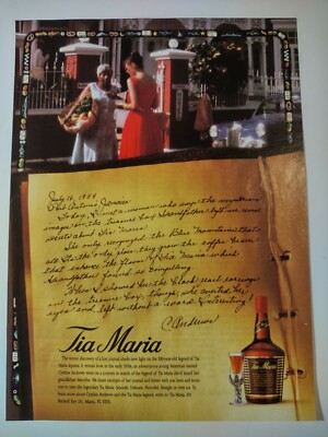Vintage 1990s Print Ad Tia Maria Liqueur Recent Discovery Lost Journal