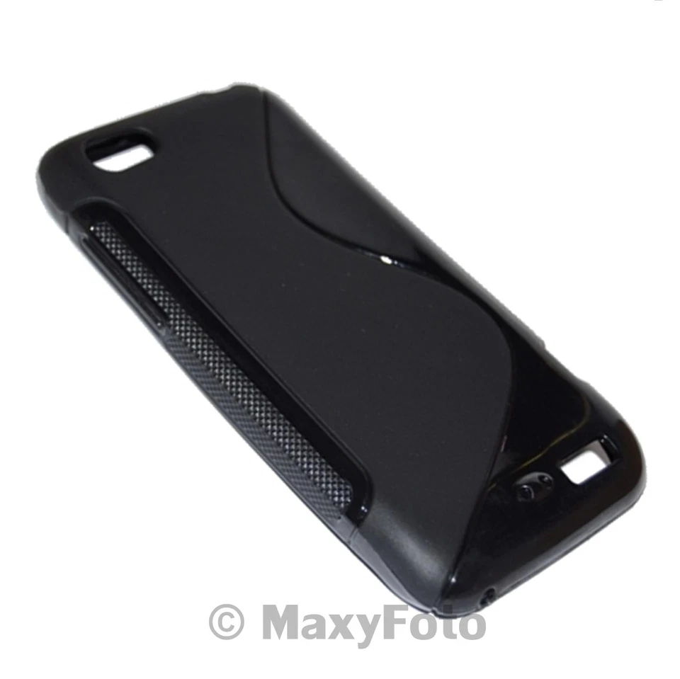 SSYL CUSTODIA IN SILICONE S-LINE COVER TPU CASE PER HTC ONE V BLACK NERA NEG TO - Immagine 2 di 4
