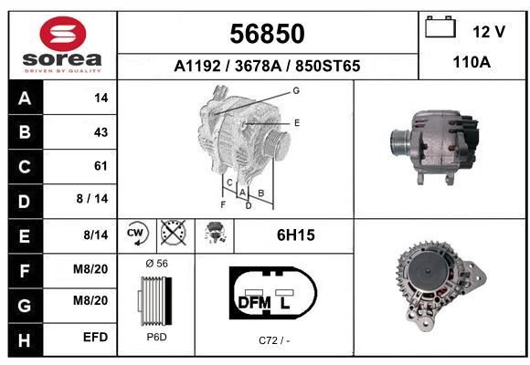 Alternateur 120A pour Ford Galaxy 1.9 TDi et VW Golf V essence ou diesel