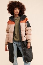 Ichi Down Colour Block Puffer Coat-xs-$214 A607