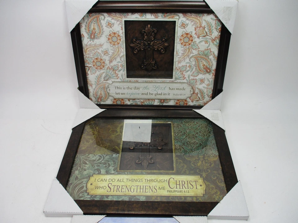 Farmhouse & Praise Decor Wall Picture 14.5x11 x2 & 10.5x10.5 Mixed LOT Of 3 - Image 2 of 4