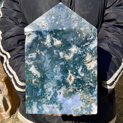 6.76LB Natural Water Grass Moss Agate crystal pillar Crystal Reiki - 第 4/17 張圖片