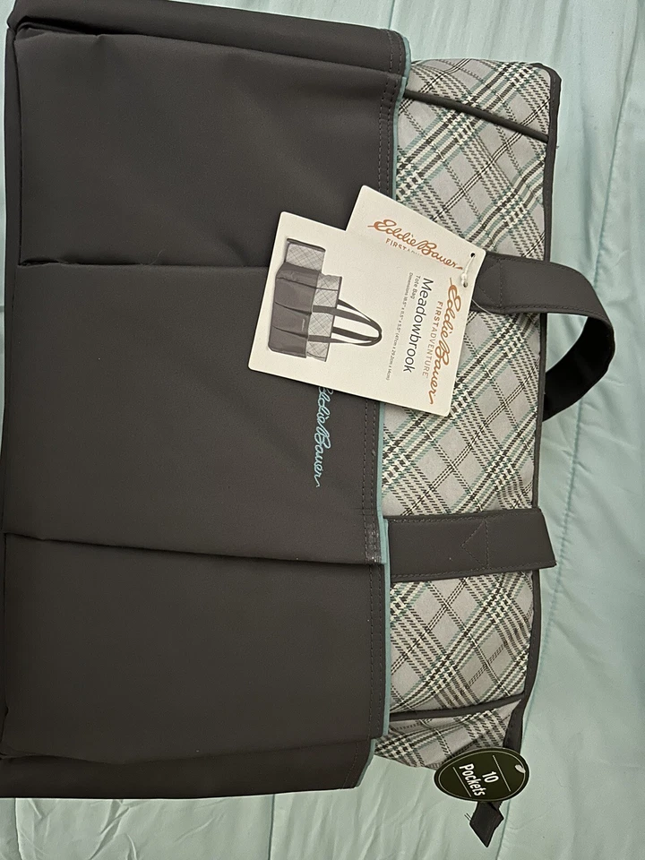 Сумка для подгузников Eddie Bauer First Adventure сумка с короткими ручками серый и зеленый - Изображение 3 из 4