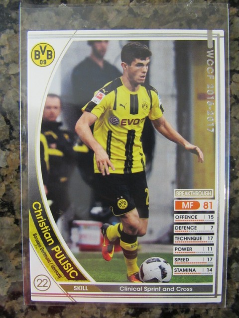 Christian Pulisic USA *Rookie* 2016 & 17 Panini WCCF Chelsea, Borussia