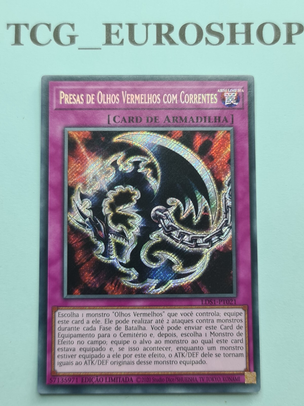 RedEyes Fang with Chain YUGIOH LDS1 SECRET RARE PORTUGUESE LIM ED NM