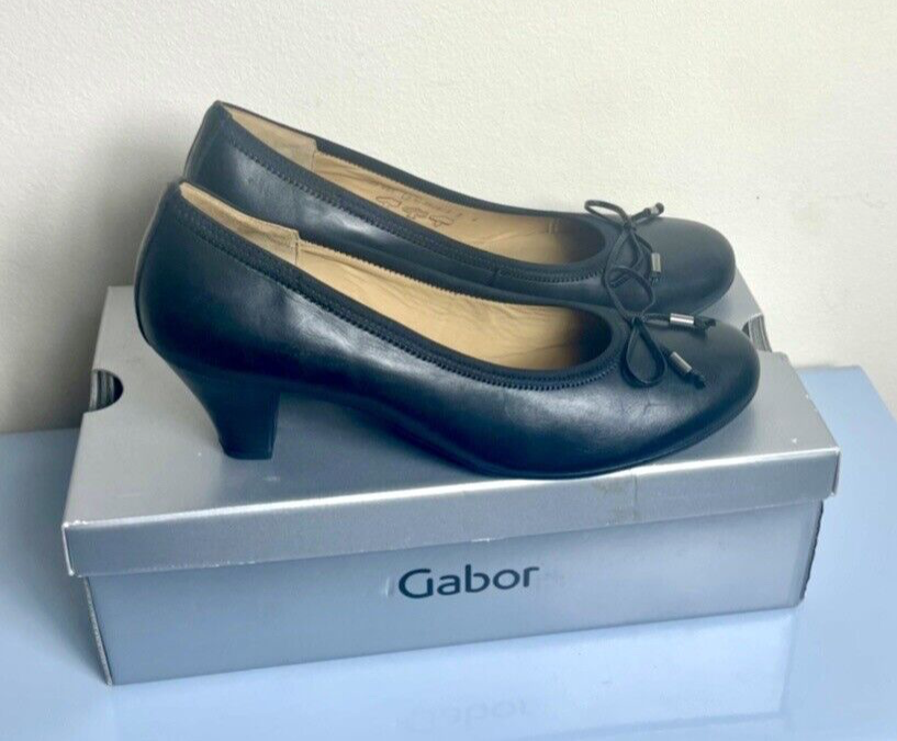 Gabor ladies Melton slip on court shoes black leather Size 6.5 New eBay