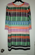 Eliza J Multicolor Geometric Jersey Shift Dress Size 12