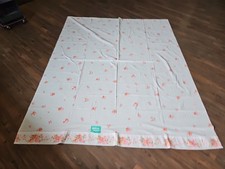 Vintage Double Flat Sheet NOS - Irregular - Pink Roses Daisies