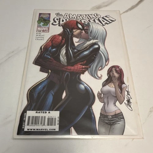 Amazing Spider-Man #606 J Scott Campbell Black Cat Kiss Cover 2009 | NM KEY 🔑