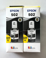 Epson 502 Black Pigment EcoTank Ink Bottles 127 mL 2-Pack C13T03K123
