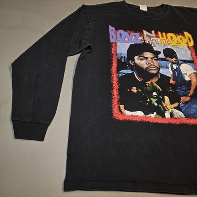 Vintage 90s Boyz In The Hood Long Sleeve Shirt Black Double Sided