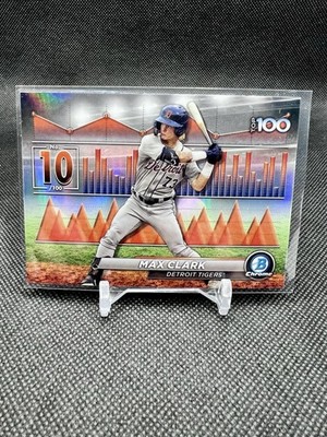 2024 Bowman Chrome Max Clark Top 100 Prospects Insert #BTP-10 Detroit Tigers