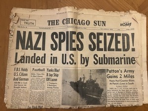 The Chicago Sun Jan 2, 1945  Nazi Spies Issue