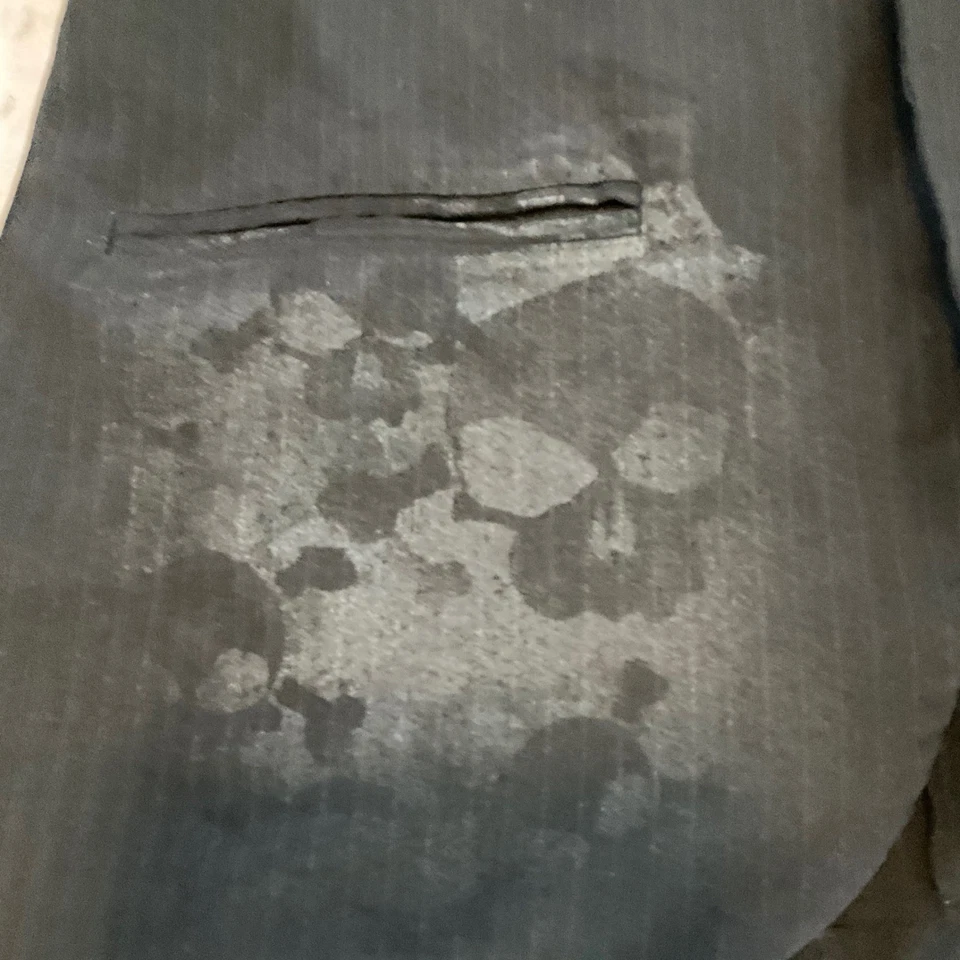 Blazer a rayas negro vanguardista con forro con estampado de calavera rosa gótico Foto 2 de 4