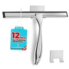 12-Inch All-Purpose Shower Squeegee for Shower Doors, Tile 12 Inch Silver