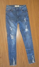 Pantalones de mezclilla elásticos azul ciclón talla 1 tiro alto