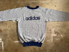 70s - 80s VINTAGE ADIDAS GRAY RINGER SWEATSHIRT MEN SZ XS / KID SZ L T-SHIRT