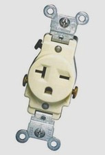 20 AMP Ivory COMMERCIAL Single Outlet Receptacle NEMA 6-20  SHIPS FREE 