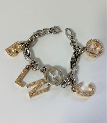 GUCCI x BALENCIAGA The Hacker Crystal Charm Bracelet Authentic US Seller