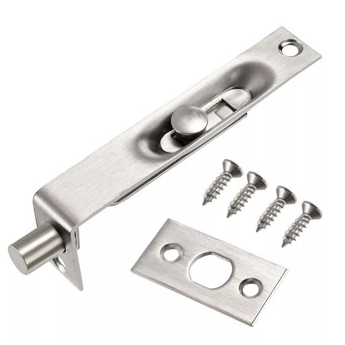Stainless Steel Security Door Guard Bolt 4inch Flush Lever Latch Silver - Picture 17 of 22