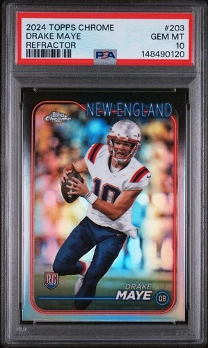 2024 Topps Chrome Drake Maye Refractor PSA 10 Gem Mint Rookie RC #203