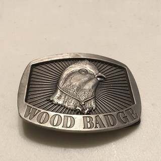 Bobwhite woodbadge cast metal solid pewter belt buckle exc cond