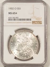 1902-O $1 MORGAN DOLLAR - NGC MS-65+, FRESH WHITE & PREMIUM QUALITY!