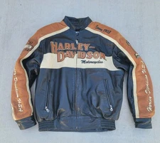 Harley Davidson RARE Men's Large Prestige Leather Jacket Hand Made USA 