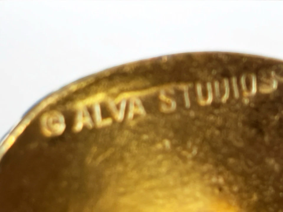 Gemelos de águila bizantinos de doble cabeza chapados en oro bronce de colección Alva Studios raros Foto 3 de 4