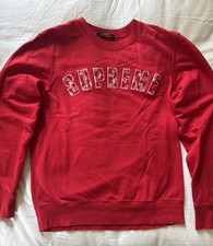 MAGLIONE GIROCOLLO LOUIS VUITTON X SUPREME ARC LOGO ROSSO TAGLIA XL