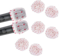 50 Pieces Disposable Microphone Cover, Non-Woven Elastic Band Handheld Microphon