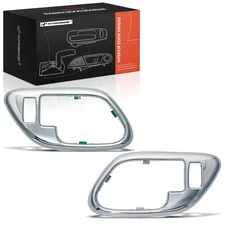 A-Premium 2x Chrome Interior Door Handle Bezel w/Lock Hole Front Side for Chevy