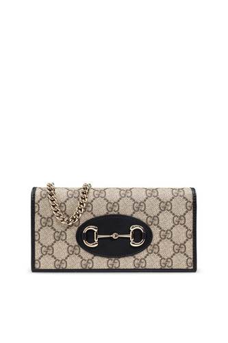 GUCCI Jackie 1961 Beige/Black Chain Wallet Bag New & Authentic