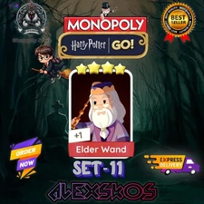 ⭐️ ELDER WAND ⭐️5 MONO_POLY_-GO 4S STICKERS  CARDS ⚡️ FAST SEND ⚡️