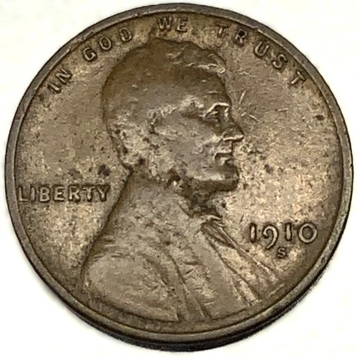 1910 S Lincoln Wheat Cent Penny Fine Condition "Actual Coin Pictured" - 2389