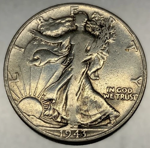 1943-P Walking Liberty Half Dollar - 90% Silver - 50c US Coin Fine Details -2757